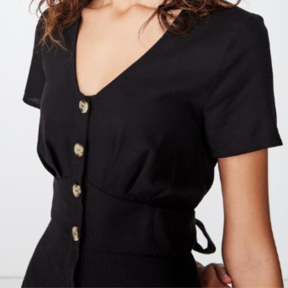 Cotton On Black Woven Midi Dress Large